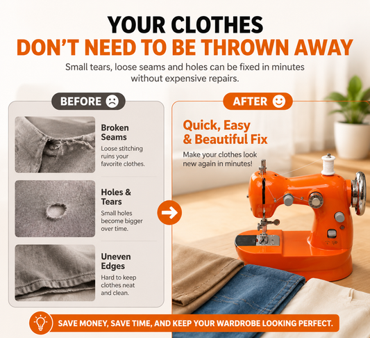 Mini Electric Sewing Machine Beginner-Friendly Portable Sewing Machine with Foot Pedal for Clothing Repair & DIY Crafts