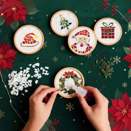 DIY Mosaic Christmas Coaster Kit – 6 Designs