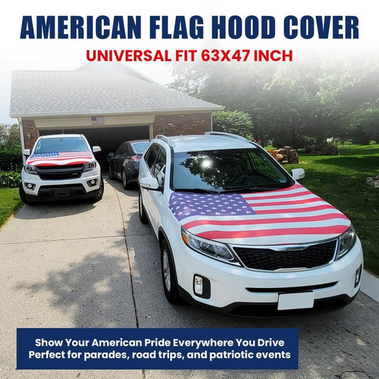 American Flag Car Hood Cover Fits Trucks SUVs Sedans Jeep Commemorative Edition for Memorial Day Independence Day