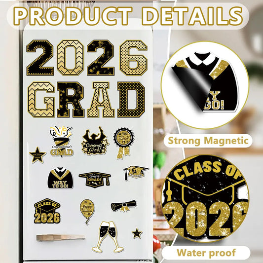 20 Pcs Graduation Magnets 2026 Cruise Door Car Magnets Congrats Grad Cap Magnetic Decorations for Refrigerator Garage