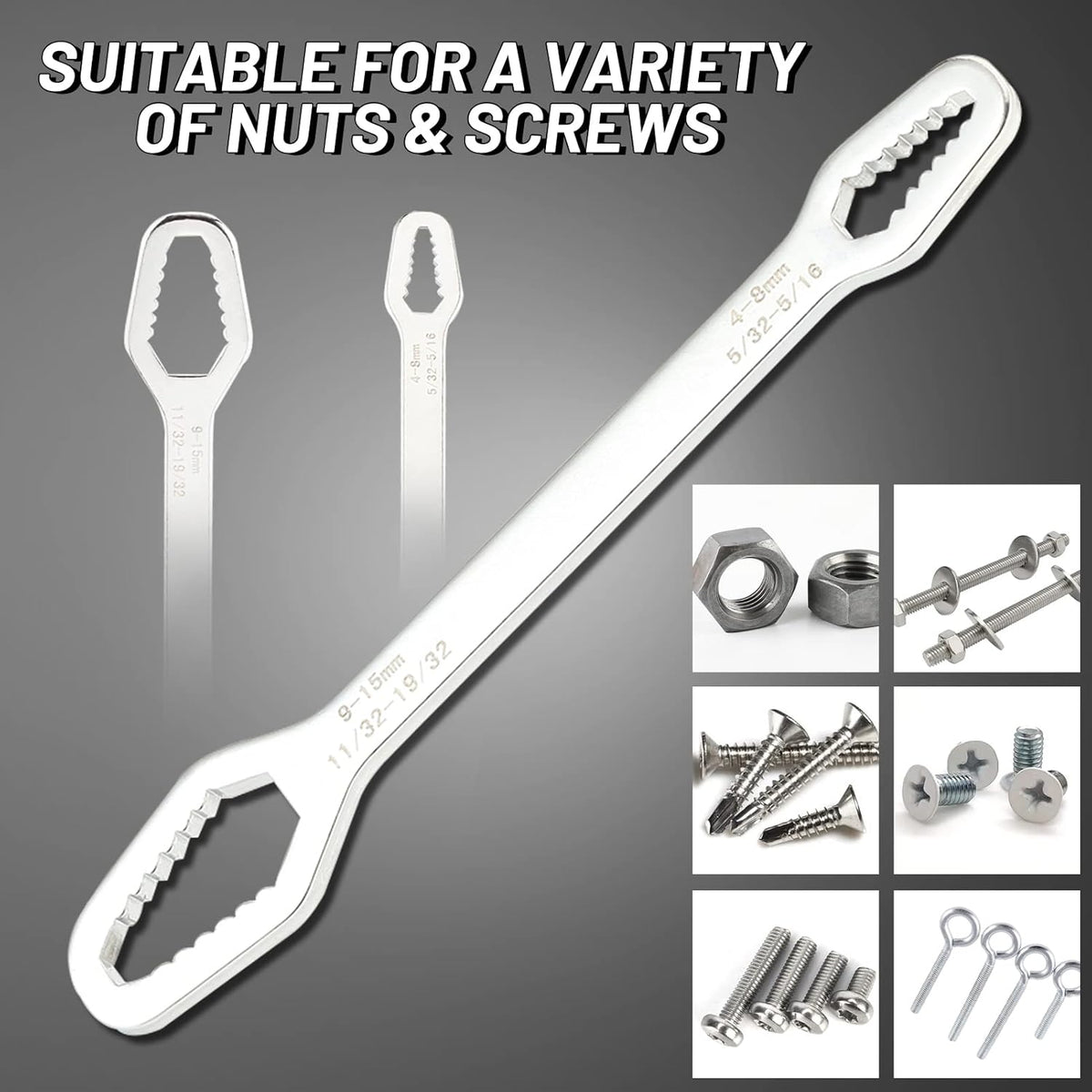 8 24mm Universal Self-Adjusting Wrench for Car Repair & Maintenance