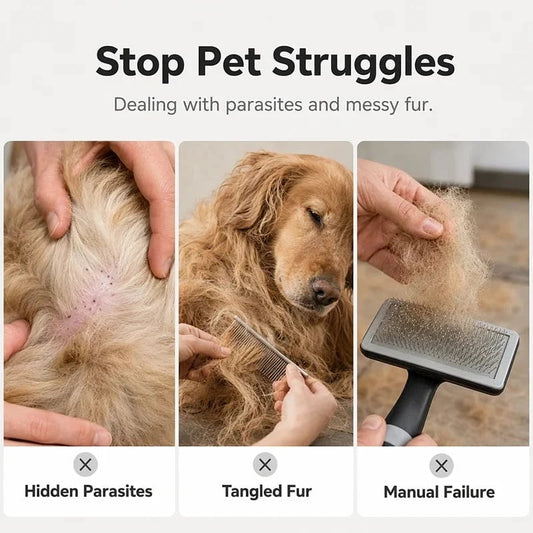 Electric Pet Grooming Comb Suction & Detangling Tool