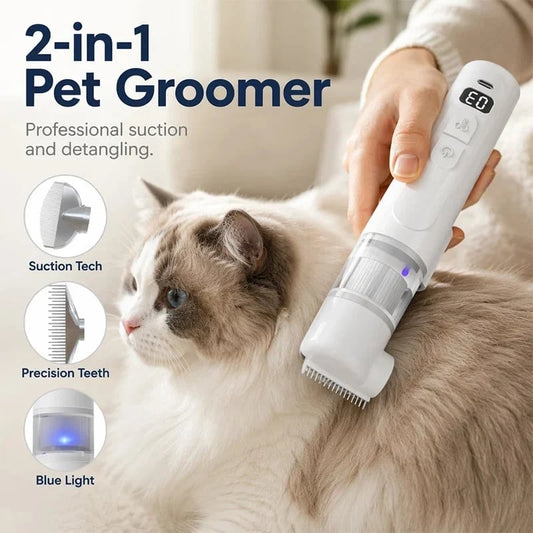 Electric Pet Grooming Comb Suction & Detangling Tool