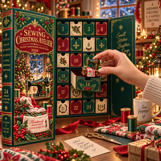 Sewing Christmas Atelier 2026 24-Day Countdown Collection with 24 Unique Sewing & Quilting Miniatures