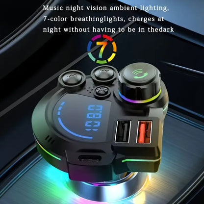 PD 30W Type-C Car Charger & Bluetooth 5.3 FM Transmitter, Wireless MP3 Player with Dual USB Ports, Bass Sound Enhancer
