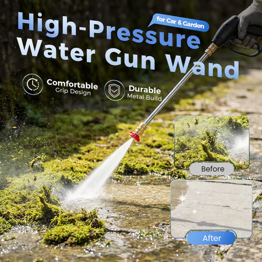 High-pressure water gun 3 interchangeable nozzles, durable aluminium alloy & powerful