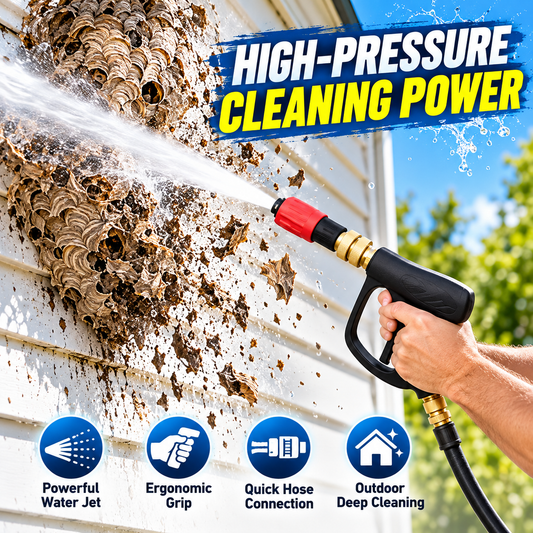 High-Pressure Water Spray Gun Powerful Outdoor Cleaning Nozzle with Ergonomic Grip