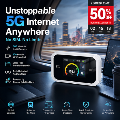 Mobile Hotspot Portable WiFi, full coverage anywhere. No contract, no setup. Stay connected on the go!