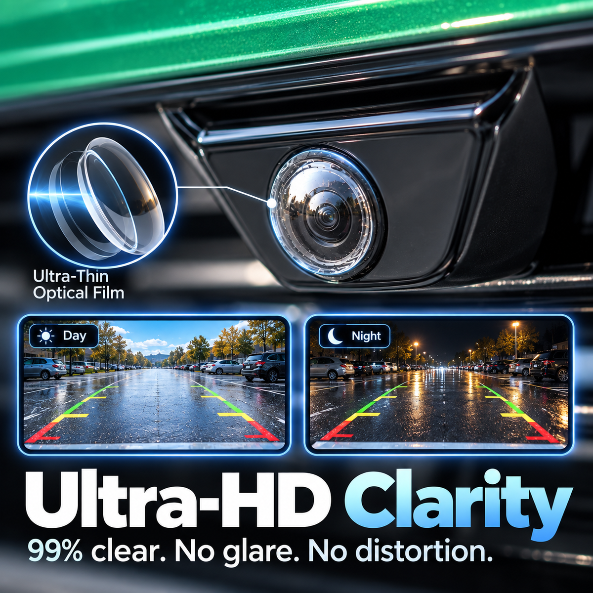 Anti-Rain & Scratch Car Camera Film (4-Pack)