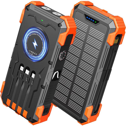 2026 Must-Have: Massive Capacity Power Bank for Emergency & Survival 49800mAh Solar Charger Power Bank with 4 Cables