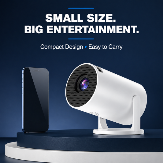 HY200 Smart Mini Projector Native 1080P HD, 4K Supported, Portable Home Theater with WiFi & Bluetooth