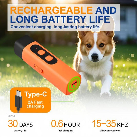 Professional Sonic Emitters Dog Training Tool,Dog Bark Deterrent Device with LED Flashlight