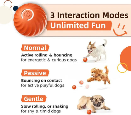 Interactive Dog Dog Balls, 2.7 in Moving Dog Ball, Durable Motion Activated Automatic Rolling Ball, USB Rechargeable