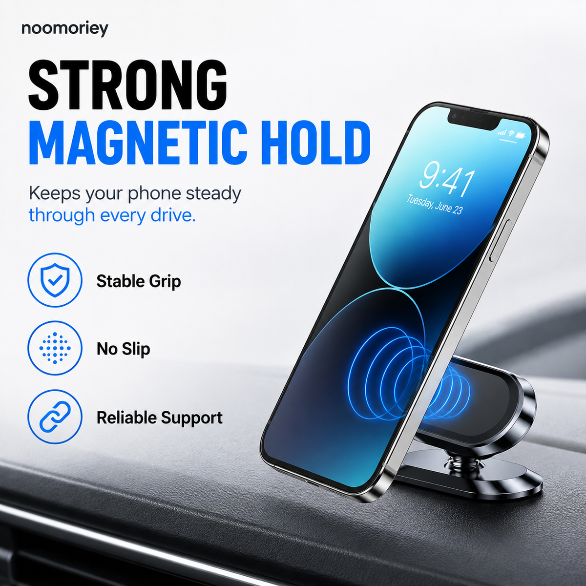 360 Magnetic Car Phone & Tablet Mount with Suction Cup