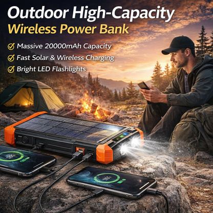 2026 Must-Have: Massive Capacity Power Bank for Emergency & Survival 49800mAh Solar Charger Power Bank with 4 Cables