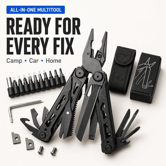 28-in-1 Stainless Steel Multi-Tool Pliers Foldable Pocket Tool for Camping, Hiking, Fishing & Everyday Repairs