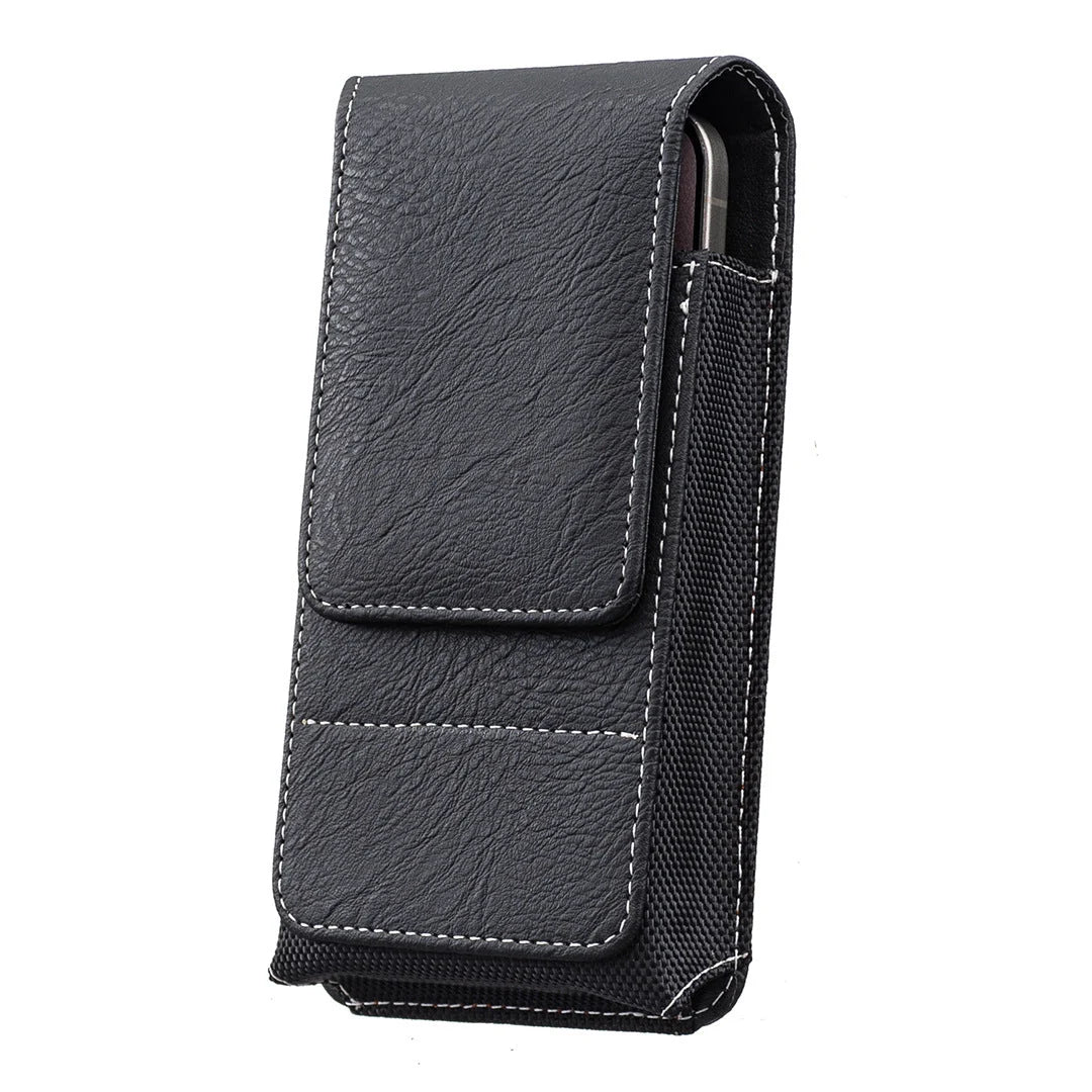 Men s Waist Phone Pouch with Magnetic Closure, Card Slot & Metal Belt Clip