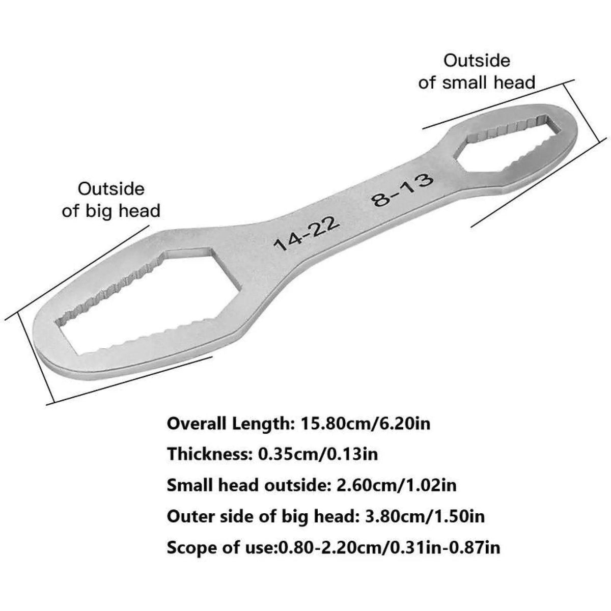 8 24mm Universal Self-Adjusting Wrench for Car Repair & Maintenance