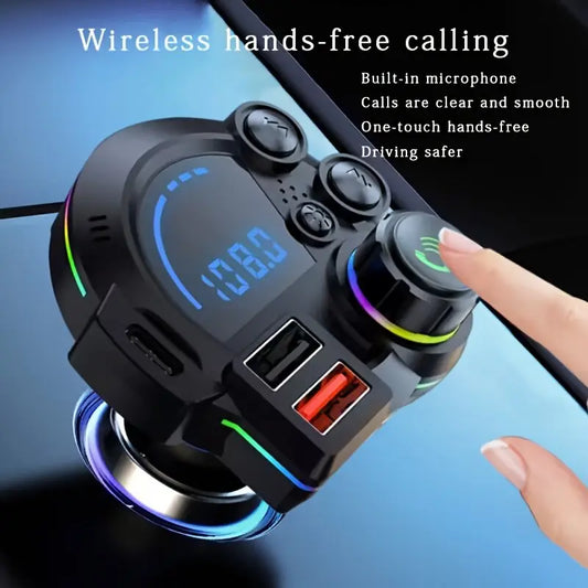 PD 30W Type-C Car Charger & Bluetooth 5.3 FM Transmitter, Wireless MP3 Player with Dual USB Ports, Bass Sound Enhancer