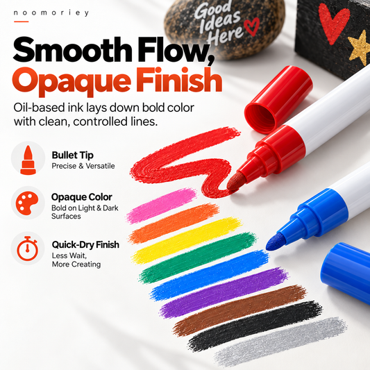 Waterproof Permanent Paint Marker Multi-Surface Industrial Marking Pen for Tires, Metal, Stone & More
