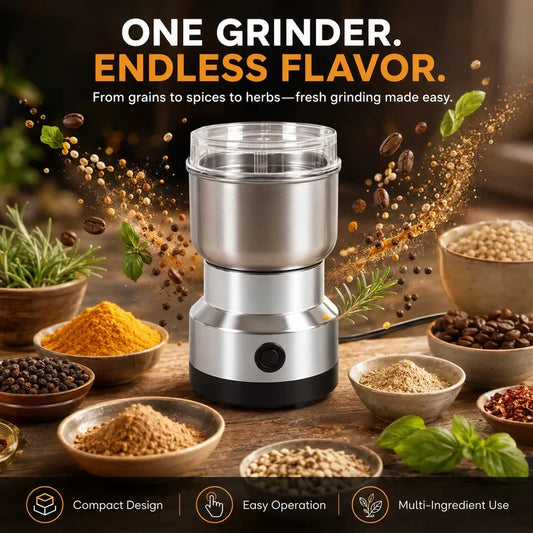 High-Speed Stainless Steel Grinder for Fresh Spices, Coffee & Grains