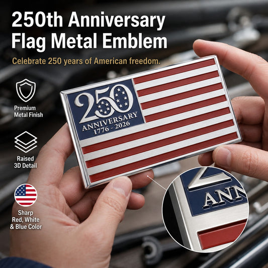 2 PCS 250th Anniversary Metal Flag Emblem