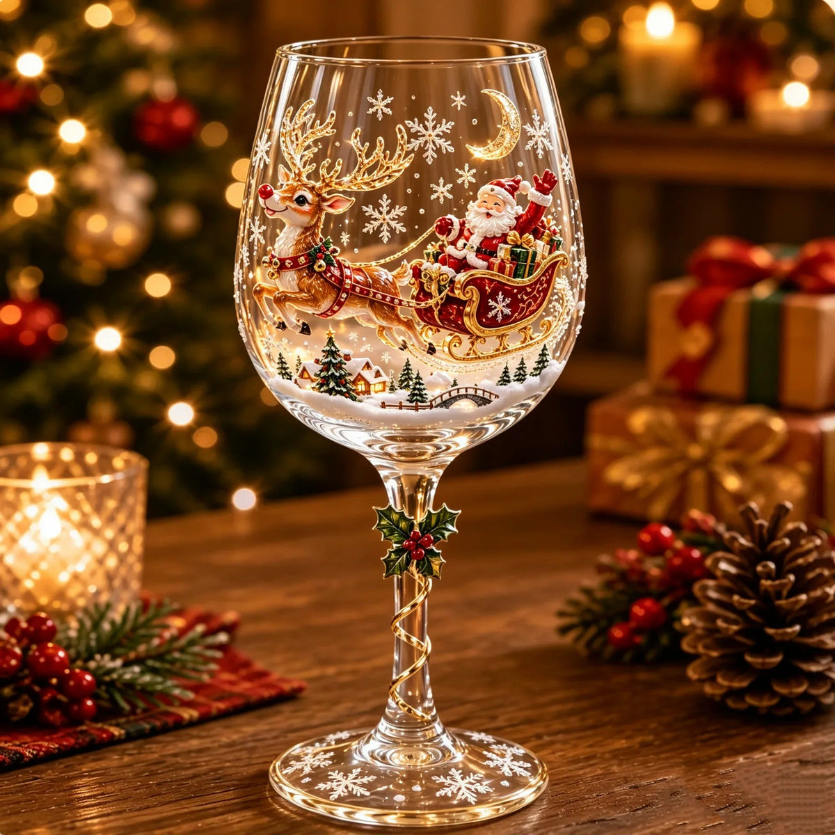 🔥 🥂Christmas 3D Wine Glass Collection Gift Box Set ✨