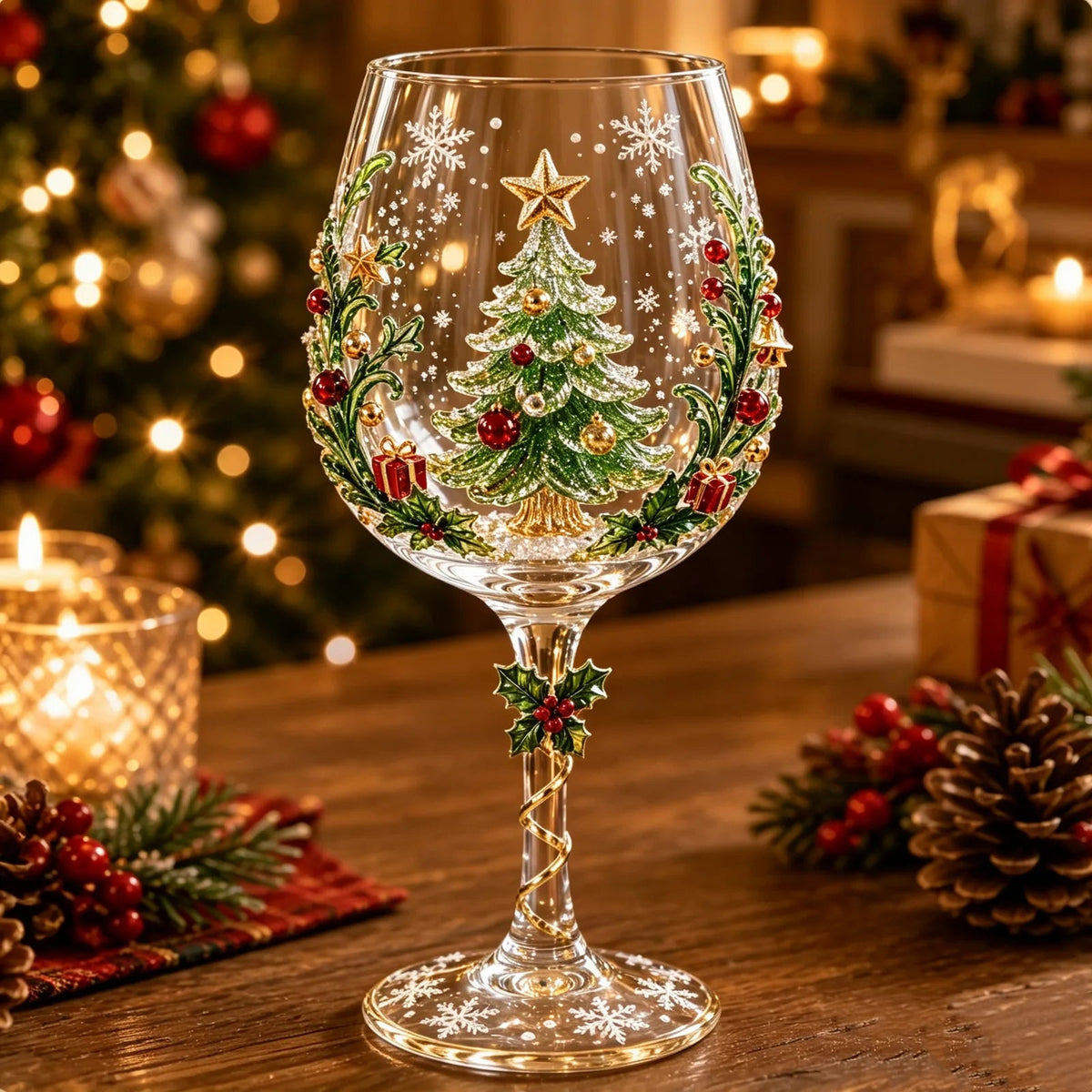 🔥 Flash Sale - Handcrafted 3D Christmas Wine Glass Collection