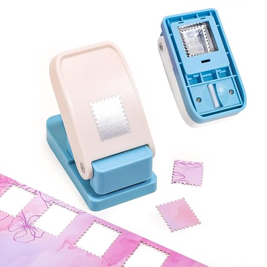 Easy-Press Postage Stamp Paper Punch Large Craft Cutter for Scrapbooking & Card Making