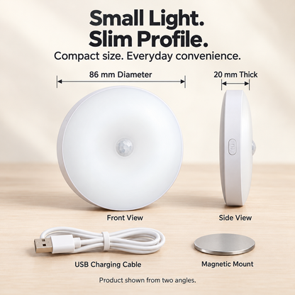 Rechargeable Motion Sensor Night Light Magnetic Mount & 3 Light Colors