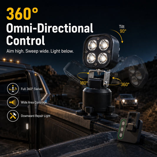 360 Omni Directional Magnetic LED Pod Light, Portable Camping LED Work Light for Outdoor, Car, Emergency