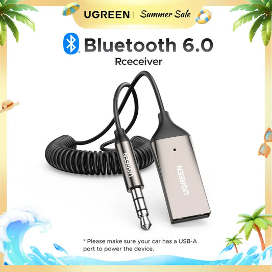 Bluetooth 6.0 Adapter for Car - Hands-Free AUX Receiver