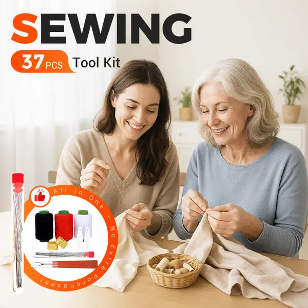 37Pcs Sewing Tool Set with Big Eye Easy-Thread Needles