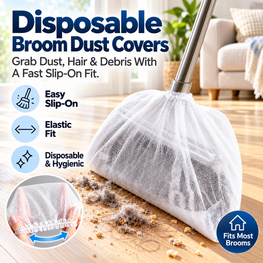 50 PCS Disposable Dusting Covers for Brooms Static Dust Remover for Hair, Pet Fur & Floor Cleaning