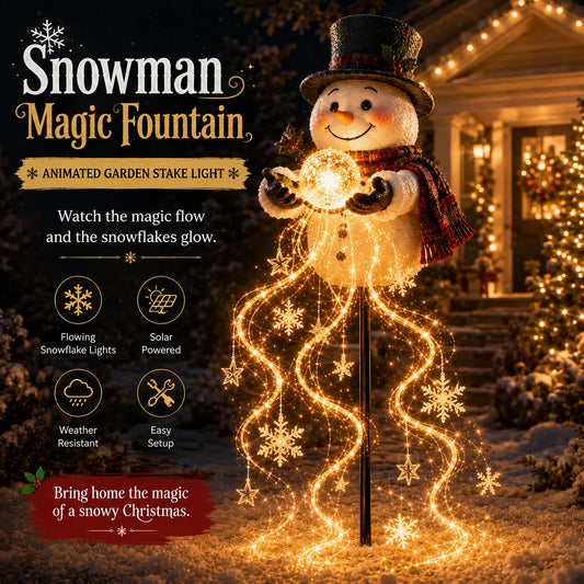 Snowman Magic Fountain Garden Light
